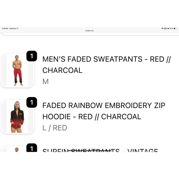 Aviator Nation Limited Edition Faded Rainbow Red Set - L Top / M Pants w Pockets - Picture 5 of 5